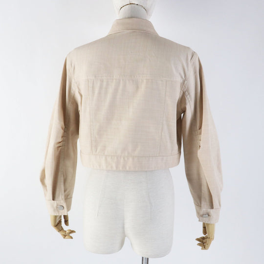 FOXEY NEW YORK Jacket 42137 Main: 56% cotton, 39% polyester, 5% polyurethane beige DENIM LILY Women 40 Used Authentic