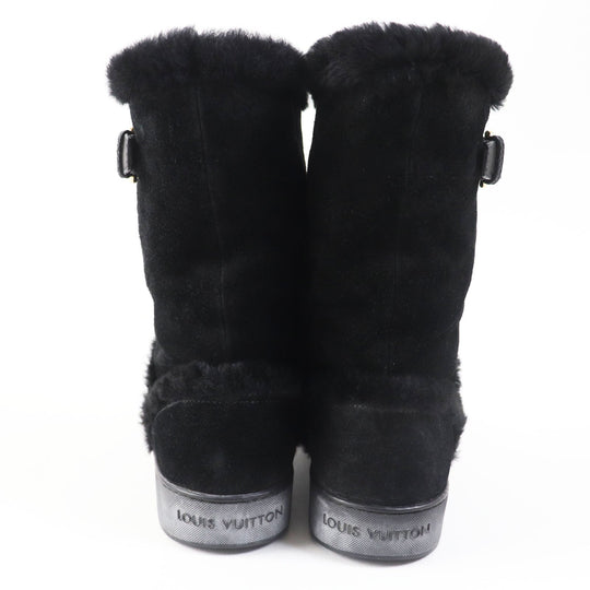 LOUIS VUITTON boots Main: Mouton black Women 38 1/2 Used Authentic