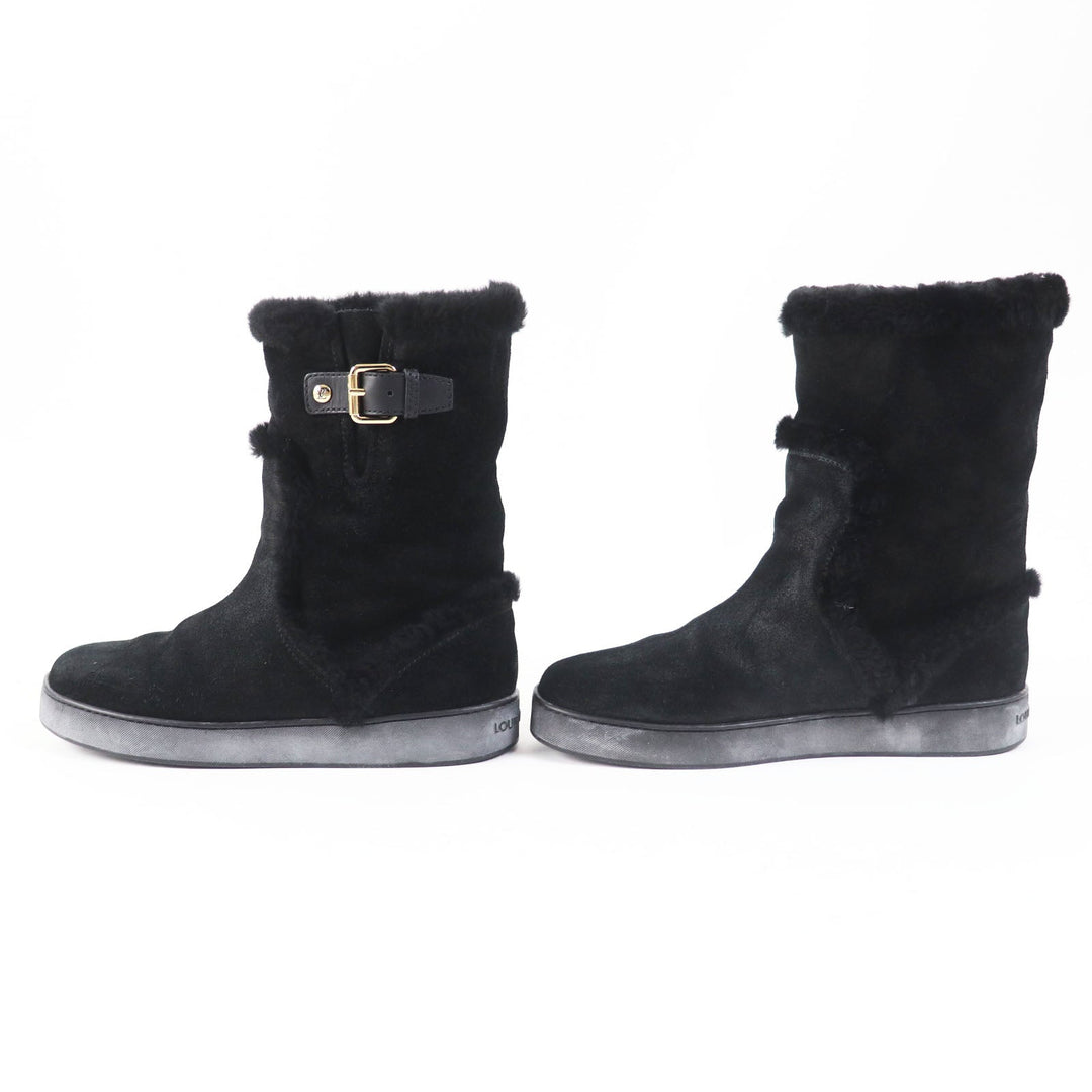 LOUIS VUITTON boots Main: Mouton black Women 38 1/2 Used Authentic