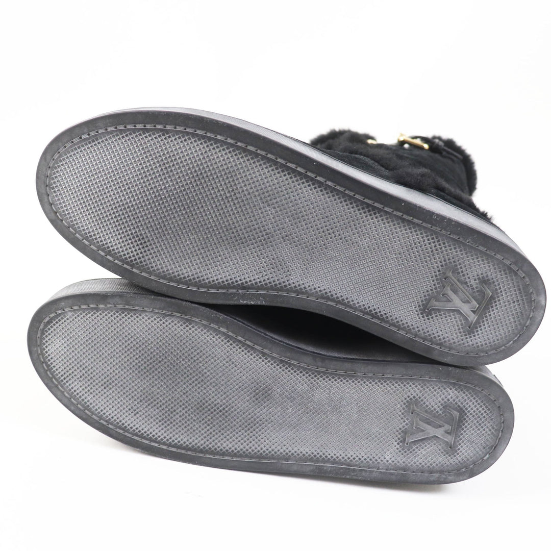 LOUIS VUITTON boots Main: Mouton black Women 38 1/2 Used Authentic