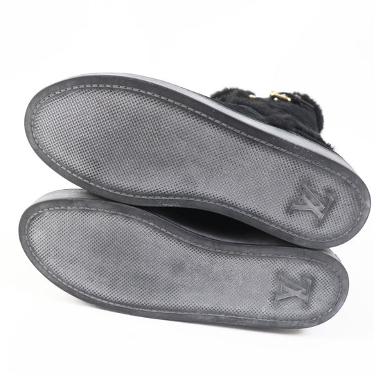 LOUIS VUITTON boots Main: Mouton black Women 38 1/2 Used Authentic