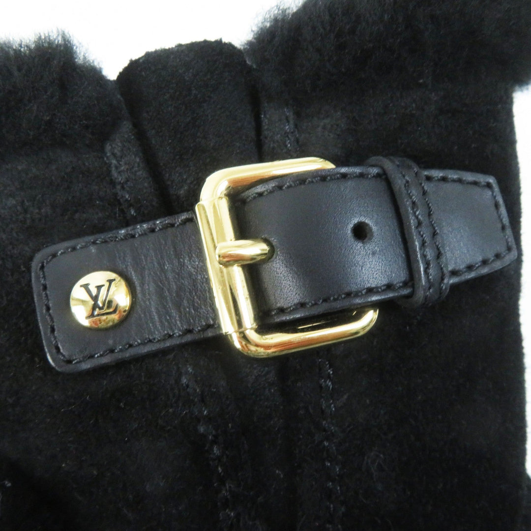 LOUIS VUITTON boots Main: Mouton black Women 38 1/2 Used Authentic
