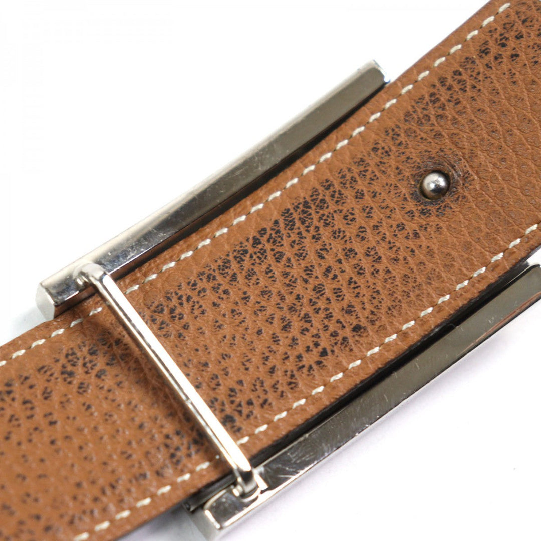 HERMES belt leather Black brown