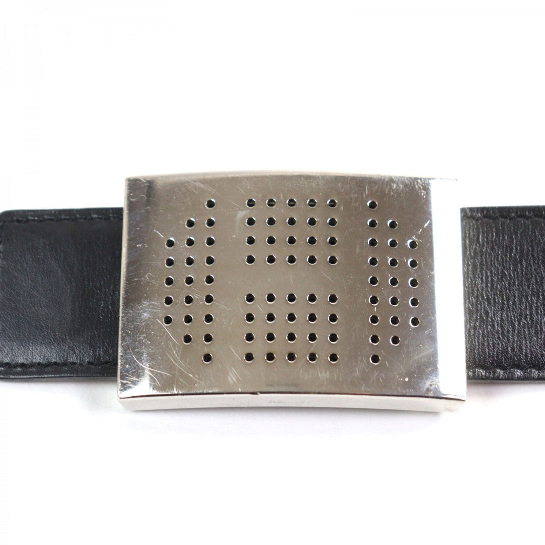 HERMES belt leather Black brown