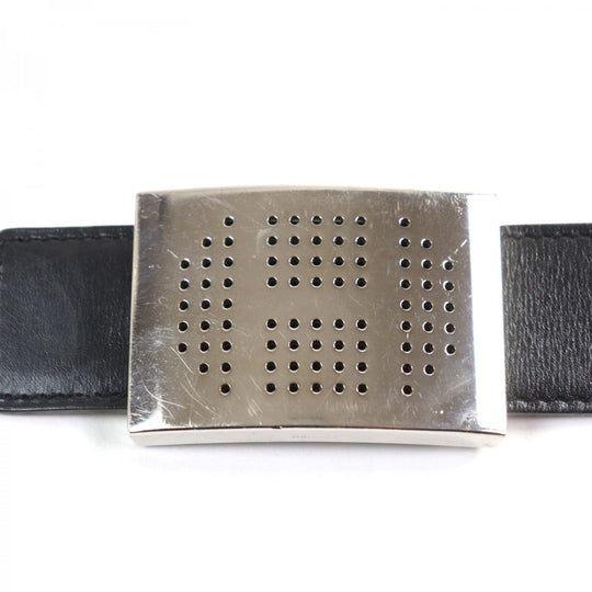 HERMES belt leather Black brown