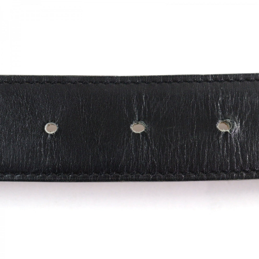HERMES belt leather Black brown