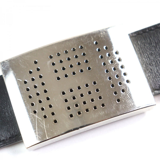 HERMES belt leather Black brown
