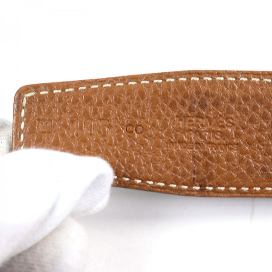 HERMES belt leather Black brown