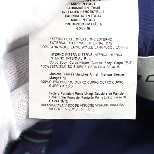 ETRO suit 172-1A915-0091 Outer: 100% wool, Lining: 100% silk, Sleeve lining: 100% cupra, Part: 100% cupra Navy Stripe Pattern mens 52 Used Authentic