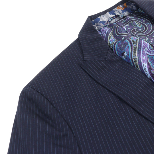 ETRO suit 172-1A915-0091 Outer: 100% wool, Lining: 100% silk, Sleeve lining: 100% cupra, Part: 100% cupra Navy Stripe Pattern mens 52 Used Authentic