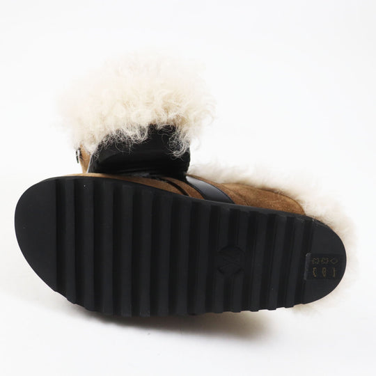 LOUIS VUITTON Sandals Main: suede leather, part: fur Brown beige Winter brake lines Women 37 Used Authentic