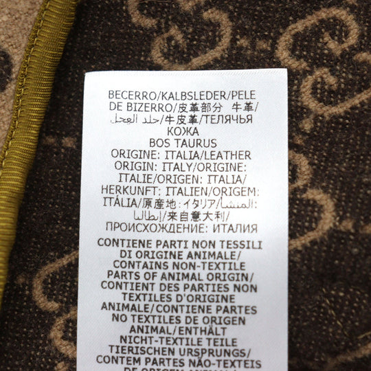 GUCCI Chester coat 598710 Outer material: 88% wool, Outer material: 12% nylon, Lining: 100% rayon, Part: 100% wool, Leather part: cowhide Beige All-over Pattern mens 50 Used Authentic