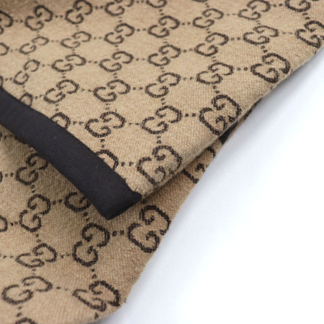 GUCCI Chester coat 598710 Outer material: 88% wool, Outer material: 12% nylon, Lining: 100% rayon, Part: 100% wool, Leather part: cowhide Beige All-over Pattern mens 50 Used Authentic