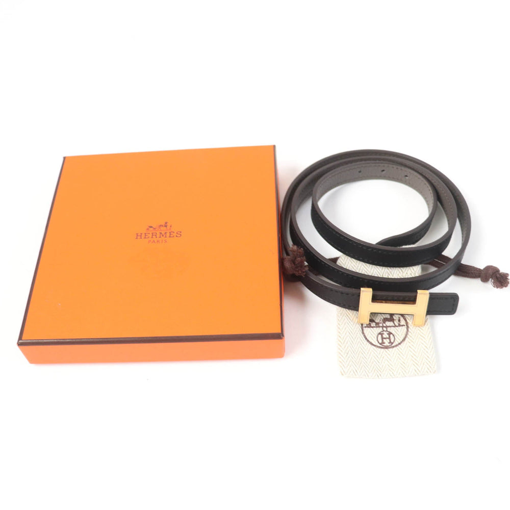 HERMES belt Main: Leather Dark brown focus Women Used Authentic