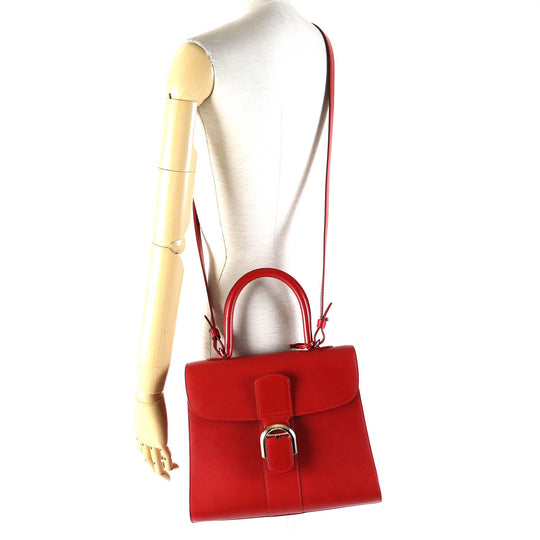 DELVAUX Shoulder Bag Main: Leather Red BRILLANT MM Women Used Authentic