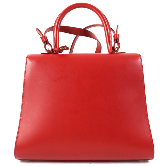 DELVAUX Shoulder Bag Main: Leather Red BRILLANT MM Women Used Authentic