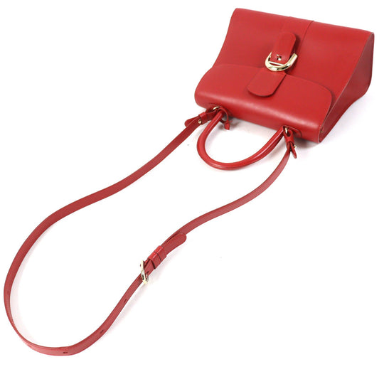 DELVAUX Shoulder Bag Main: Leather Red BRILLANT MM Women Used Authentic