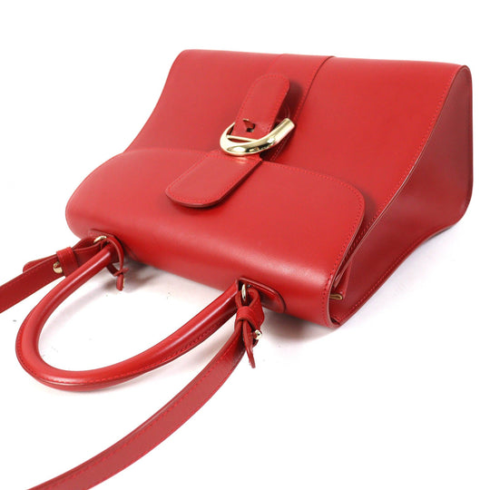 DELVAUX Shoulder Bag Main: Leather Red BRILLANT MM Women Used Authentic