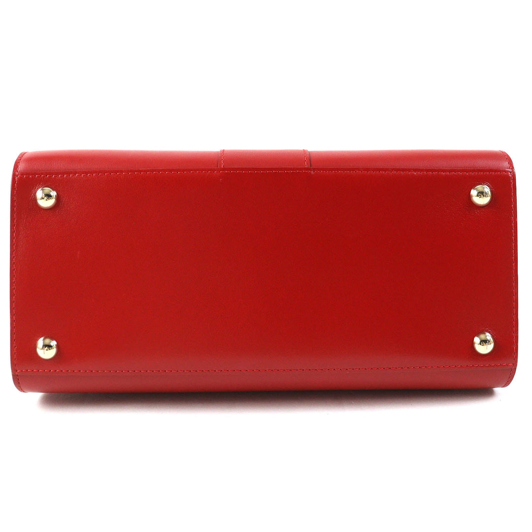 DELVAUX Shoulder Bag Main: Leather Red BRILLANT MM Women Used Authentic