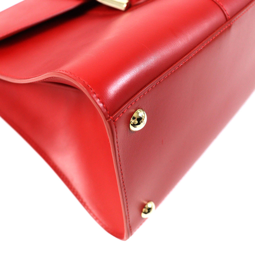 DELVAUX Shoulder Bag Main: Leather Red BRILLANT MM Women Used Authentic