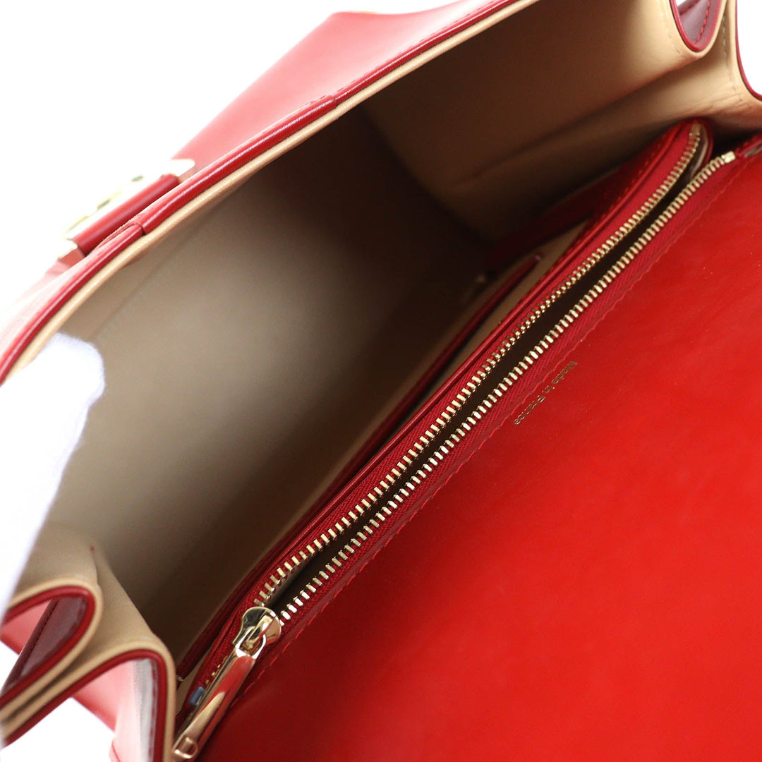 DELVAUX Shoulder Bag Main: Leather Red BRILLANT MM Women Used Authentic