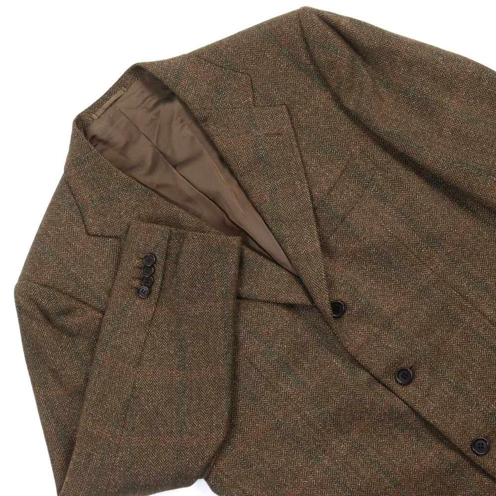 KITON tailored jacket Main: 95% cashmere, Main: 5% silk Brown type Check Pattern mens 46 Used Authentic