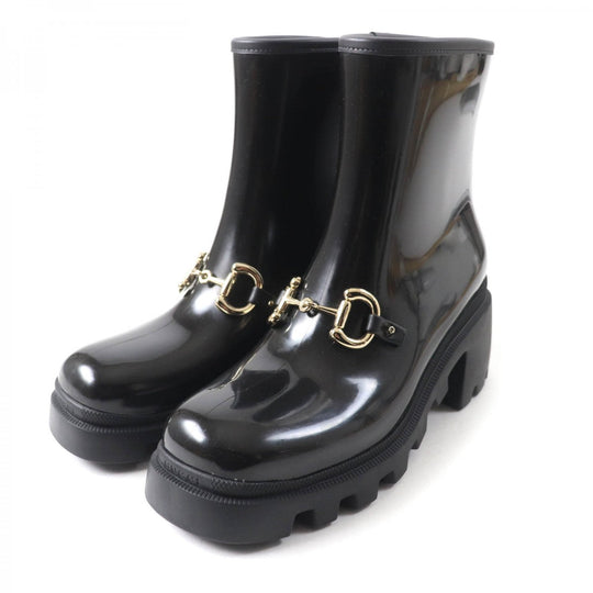 GUCCI boots 670407 Main: Rubber black Women 41 Used Authentic