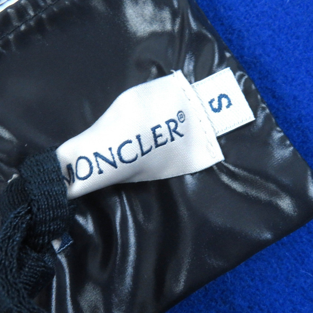 MONCLER Down jacket Outer: 100% wool, Part: 100% nylon, Sleeve lining: 100% nylon, Filling: 90% down, Filling: 10% feather Blue navy MANTELLA Women S Used Authentic