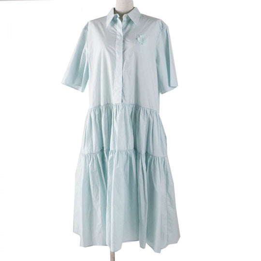 CECILIE BAHNSEN dress 1577-343-1276-7100 Main: 100% cotton, part: 50% silk, part: 44% cotton, part: 6% polyester Light blue PRIMROSE DRESS Women 6 Used Authentic