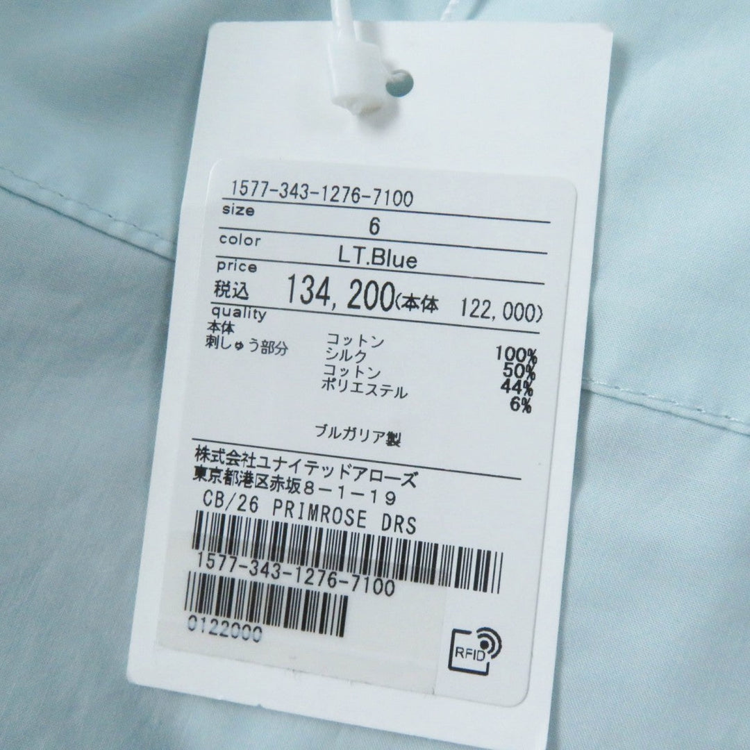 CECILIE BAHNSEN dress 1577-343-1276-7100 Main: 100% cotton, part: 50% silk, part: 44% cotton, part: 6% polyester Light blue PRIMROSE DRESS Women 6 Used Authentic