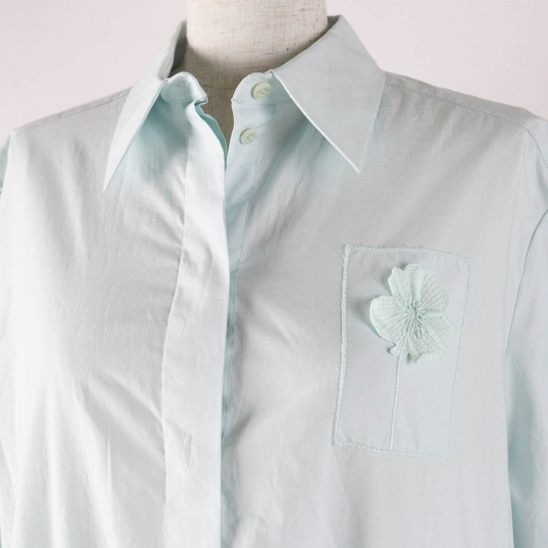 CECILIE BAHNSEN dress 1577-343-1276-7100 Main: 100% cotton, part: 50% silk, part: 44% cotton, part: 6% polyester Light blue PRIMROSE DRESS Women 6 Used Authentic