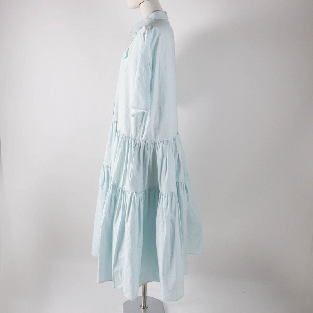 CECILIE BAHNSEN dress 1577-343-1276-7100 Main: 100% cotton, part: 50% silk, part: 44% cotton, part: 6% polyester Light blue PRIMROSE DRESS Women 6 Used Authentic
