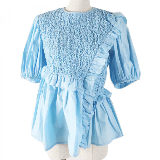 CECILIE BAHNSEN tops 1577-343-1280-7100 Outer material: 95% cotton, Outer material: 3% polyurethane, Outer material: 2% nylon Light blue CARLOTTA TOP Women 6 Used Authentic