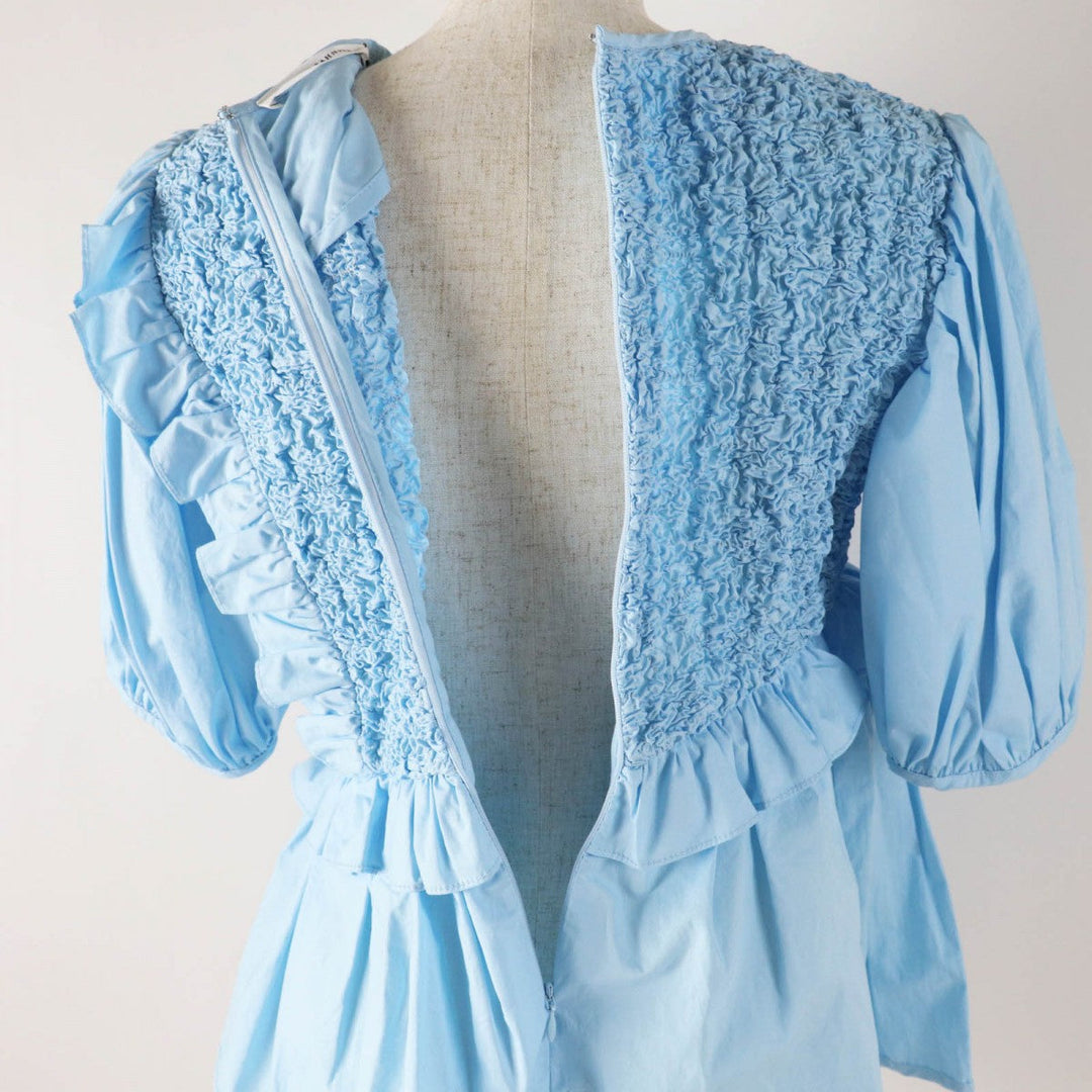 CECILIE BAHNSEN tops 1577-343-1280-7100 Outer material: 95% cotton, Outer material: 3% polyurethane, Outer material: 2% nylon Light blue CARLOTTA TOP Women 6 Used Authentic