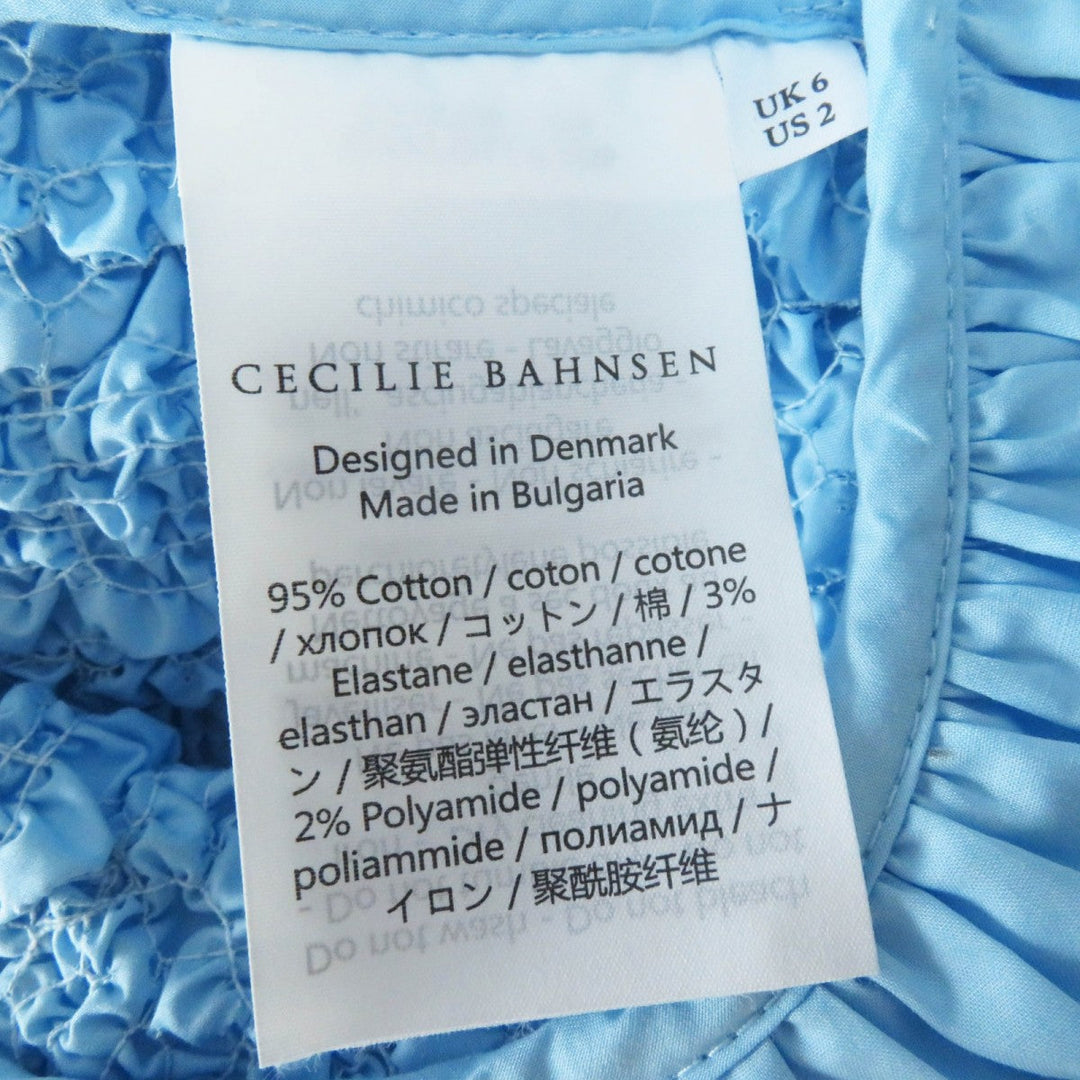 CECILIE BAHNSEN tops 1577-343-1280-7100 Outer material: 95% cotton, Outer material: 3% polyurethane, Outer material: 2% nylon Light blue CARLOTTA TOP Women 6 Used Authentic