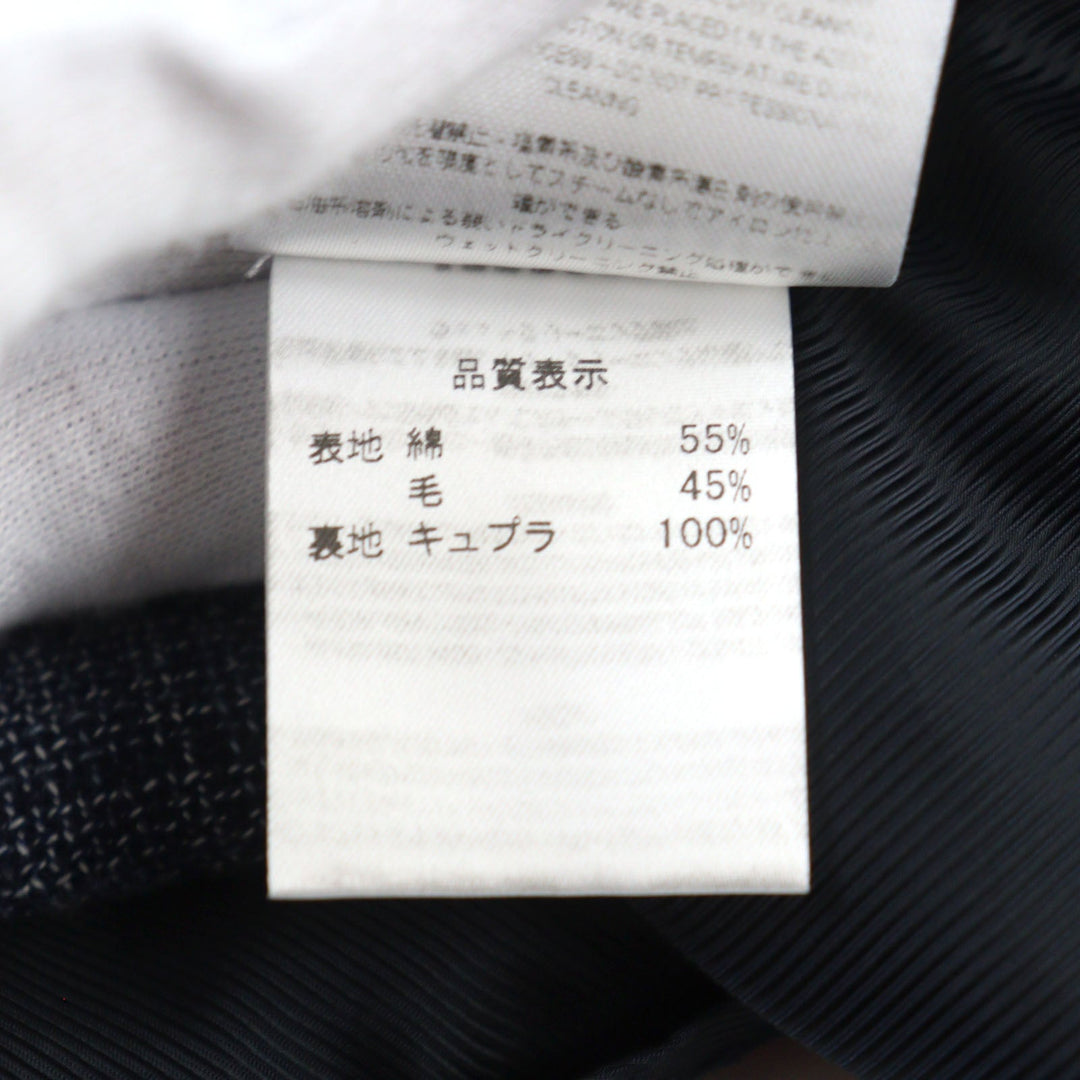 DEPETRILLO  tailored jacket Outer: 55% cotton, Outer: 45% wool, Lining: 100% cupra Blue Check Pattern mens 44 Used Authentic