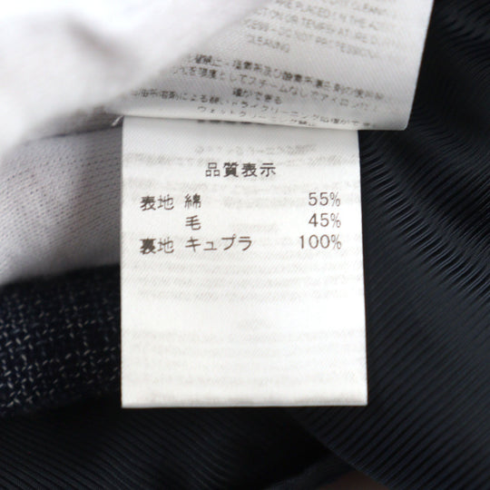 DEPETRILLO  tailored jacket Outer: 55% cotton, Outer: 45% wool, Lining: 100% cupra Blue Check Pattern mens 44 Used Authentic