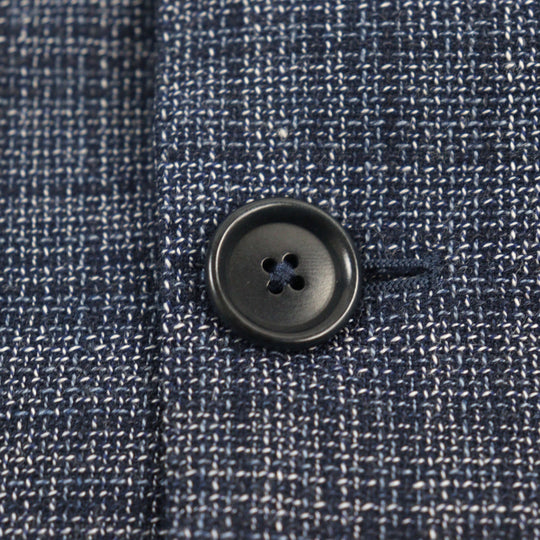 DEPETRILLO  tailored jacket Outer: 55% cotton, Outer: 45% wool, Lining: 100% cupra Blue Check Pattern mens 44 Used Authentic