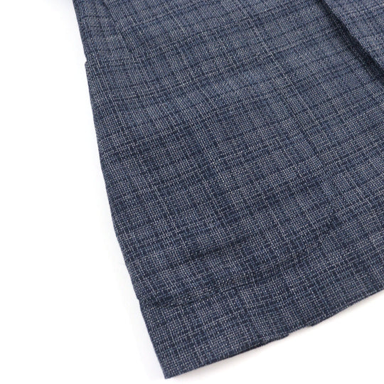 DEPETRILLO  tailored jacket Outer: 55% cotton, Outer: 45% wool, Lining: 100% cupra Blue Check Pattern mens 44 Used Authentic