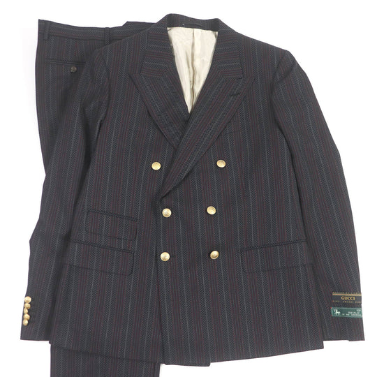 GUCCI suit 605347 Outer: 100% wool, Lining: 100% rayon black mens 54 Used Authentic