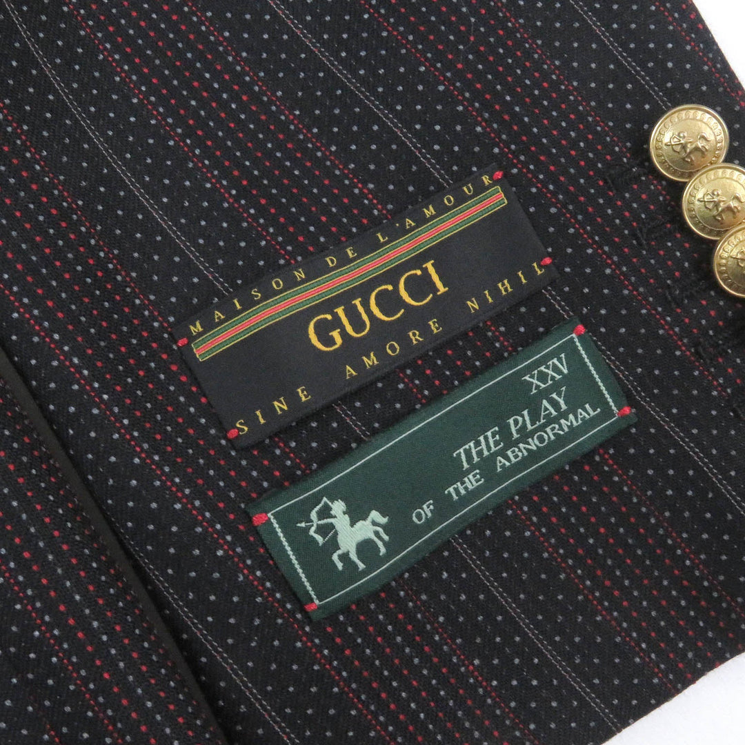 GUCCI suit 605347 Outer: 100% wool, Lining: 100% rayon black mens 54 Used Authentic