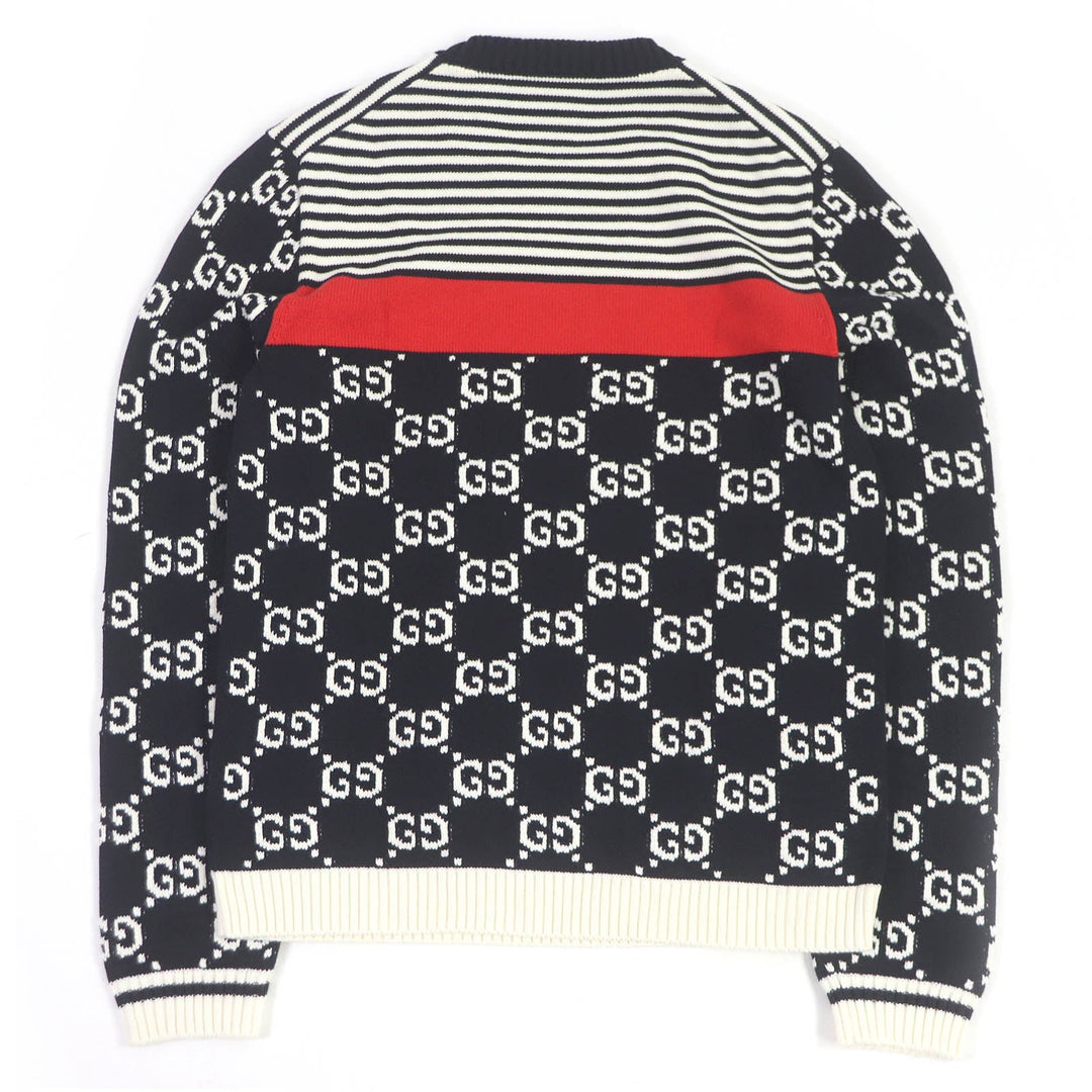 GUCCI sweater 496458 Main: 100% cotton black mens M Used Authentic