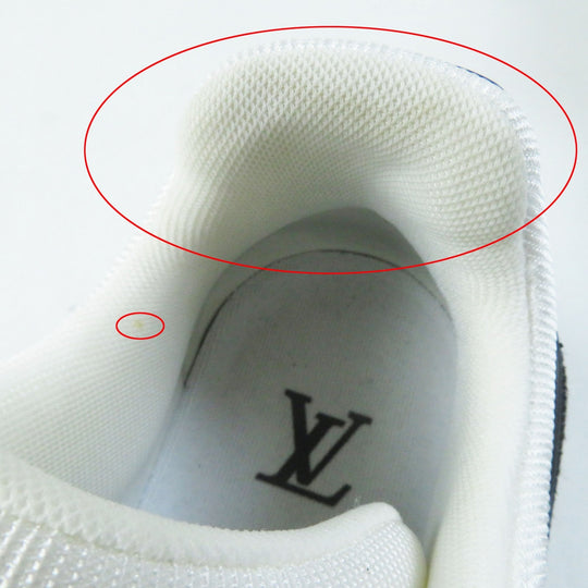 LOUIS VUITTON sneakers 1AC2A9 Denim, Leather White black LV Trainer Line Women 36 1/2 Used Authentic