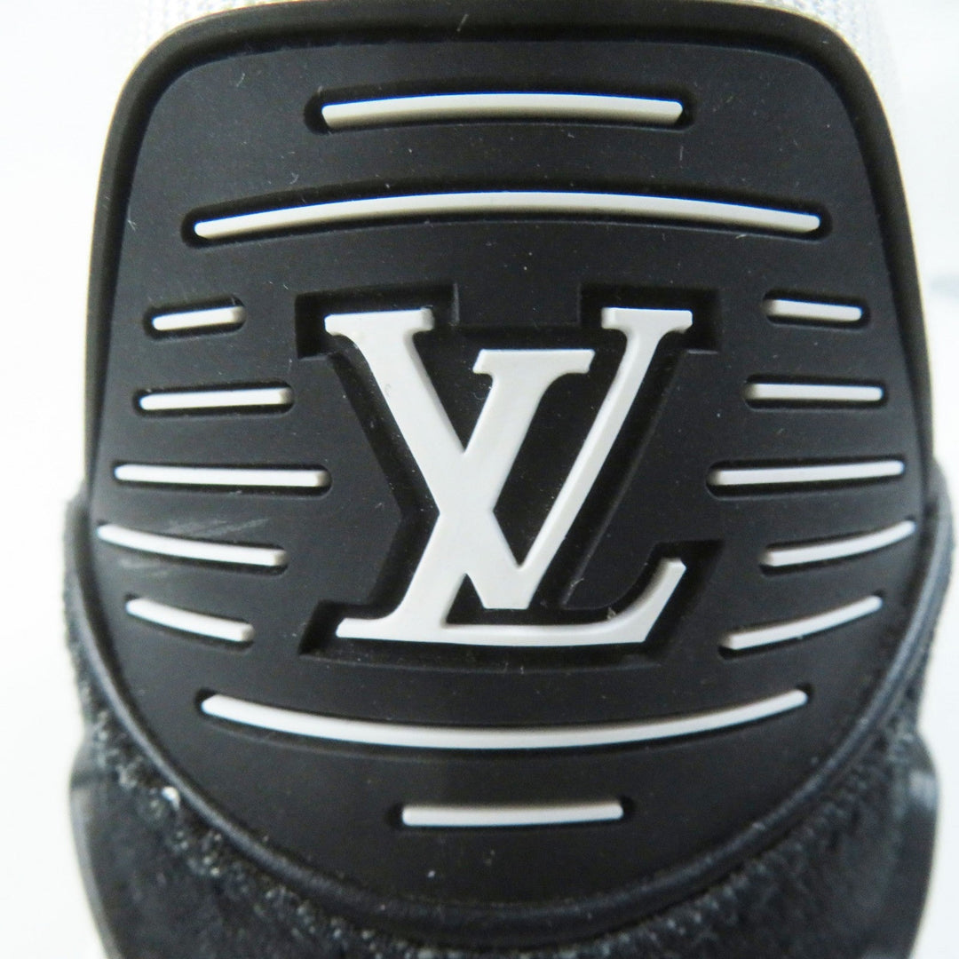 LOUIS VUITTON sneakers 1AC2A9 Denim, Leather White black LV Trainer Line Women 36 1/2 Used Authentic