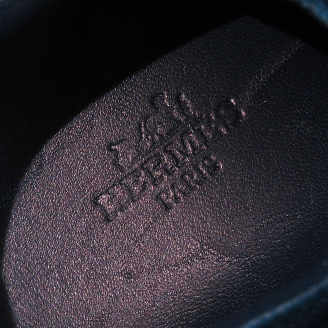 HERMES Low cut sneakers Main: Velvet, Part: Suede leather Emerald green Women 37 Used Authentic