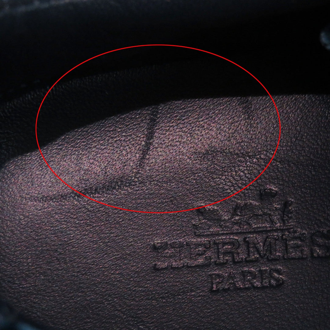 HERMES Low cut sneakers Main: Velvet, Part: Suede leather Emerald green Women 37 Used Authentic