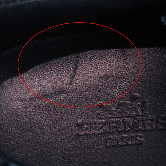 HERMES Low cut sneakers Main: Velvet, Part: Suede leather Emerald green Women 37 Used Authentic