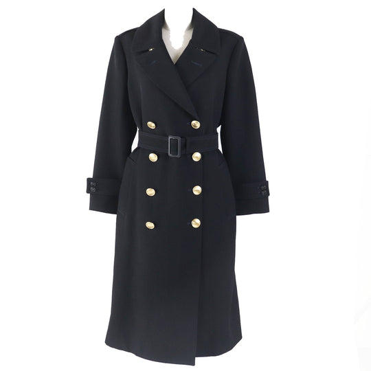 LOUIS VUITTON coat Outer: 98% wool, Outer: 1% rayon, Outer: 1% polyester, Lining: 81% silk, Lining: 19% cotton black Women 36 Used Authentic