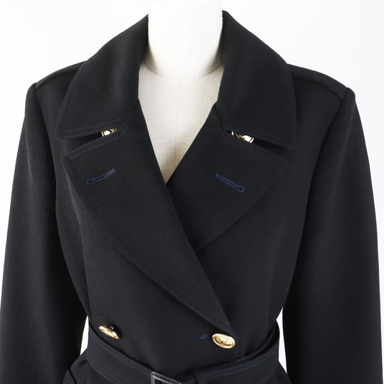 LOUIS VUITTON coat Outer: 98% wool, Outer: 1% rayon, Outer: 1% polyester, Lining: 81% silk, Lining: 19% cotton black Women 36 Used Authentic