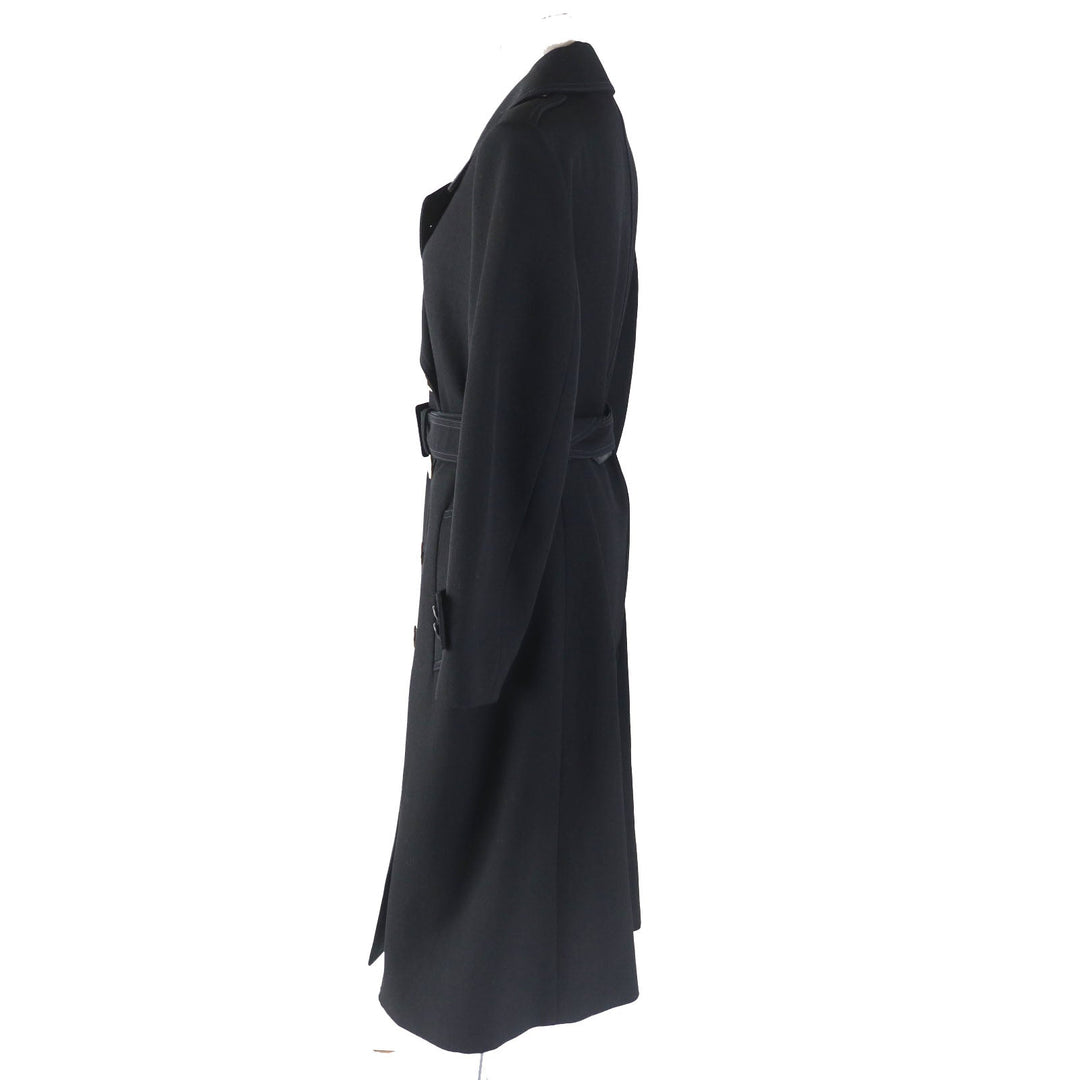 LOUIS VUITTON coat Outer: 98% wool, Outer: 1% rayon, Outer: 1% polyester, Lining: 81% silk, Lining: 19% cotton black Women 36 Used Authentic
